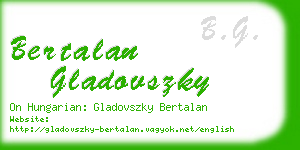 bertalan gladovszky business card